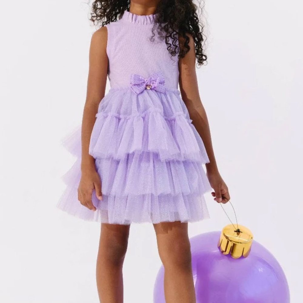 Lola + The Boys Lilac Layered Tulle Party Dress